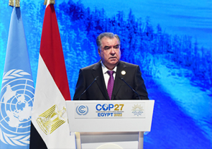 President of Tajikistan Emomali Rahmon Addressed the COP27 UN Climate Conference in Egypt